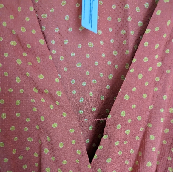 Nwt Free People XS Polka Dot Wrap Long Sleeve Bodysuit - Picture 9 of 10